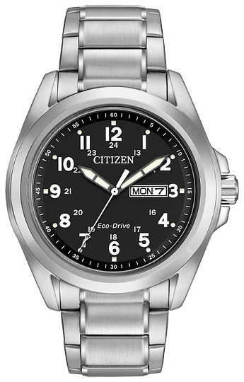 men's citizen eco-drive with luminous hands and markers