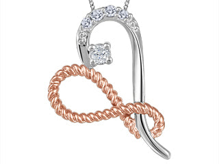 10kt White & Rose Gold Canadian Diamond Heart Pendant