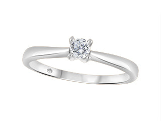 10kt white gold .09ct canadian diamond ring