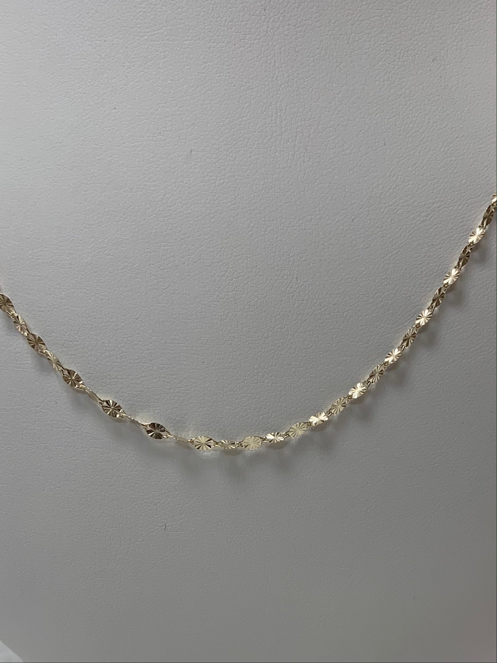 10kt Yellow Gold Diamond Cut 20" Chain