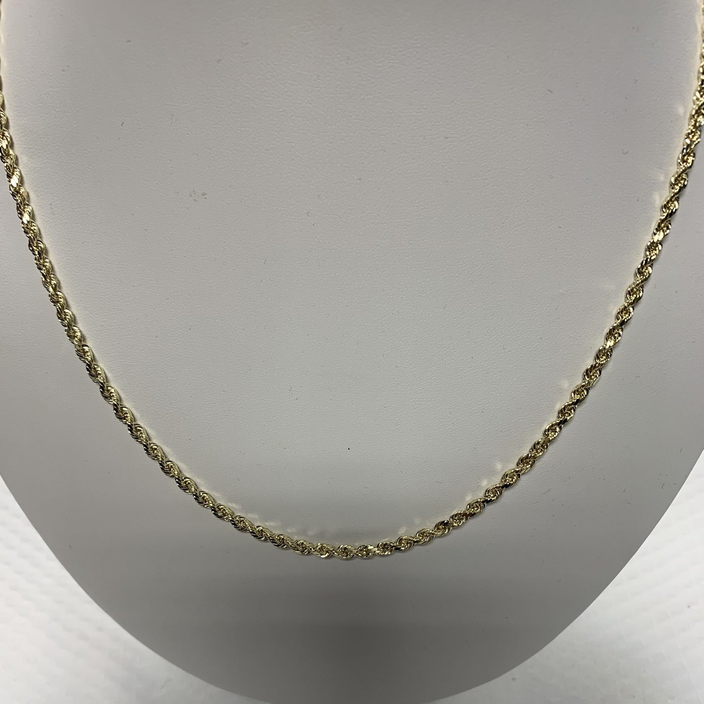 10kt Yellow Gold Diamond Cut Rope Chain 20"
