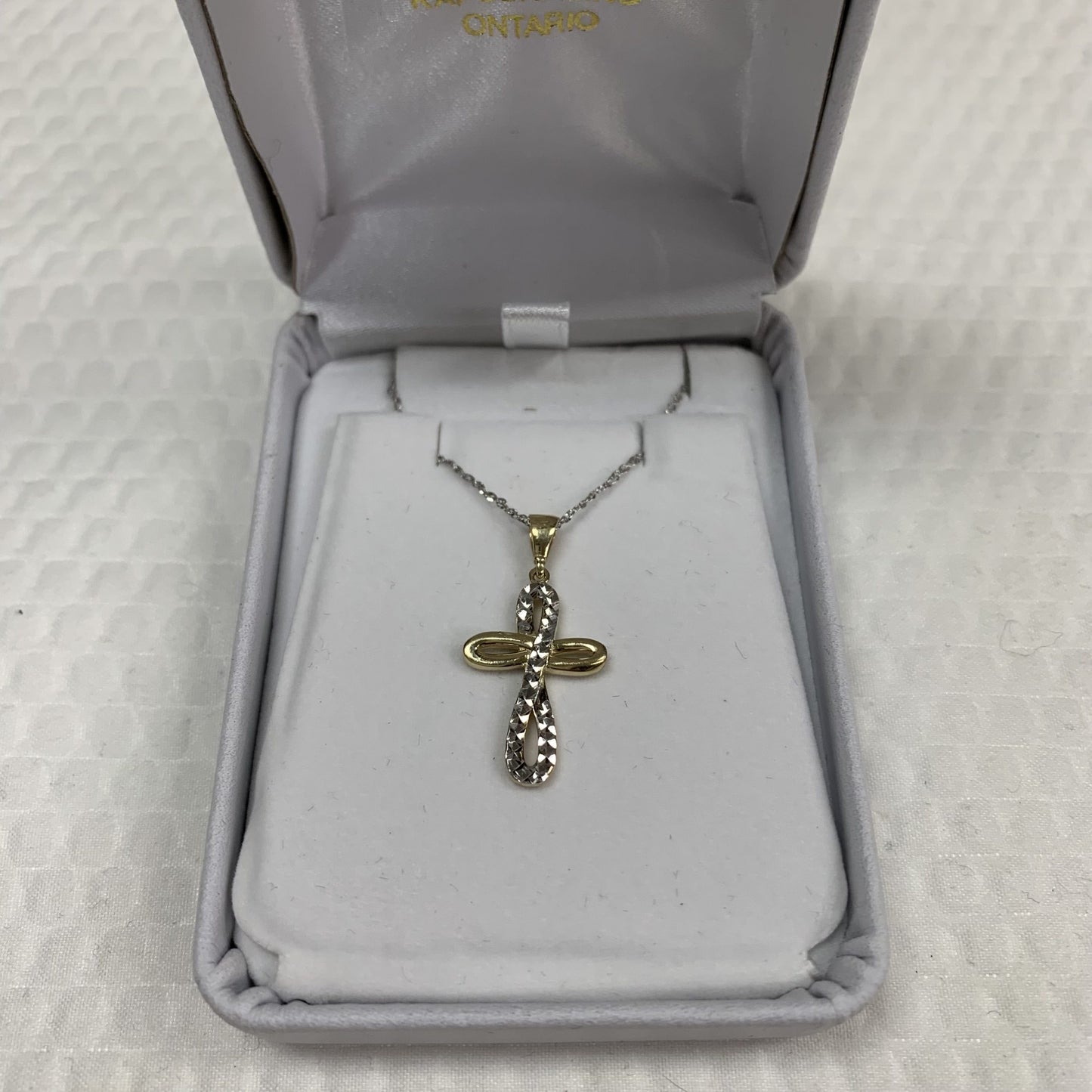 10kt Yellow & White Gold Cross Pendant