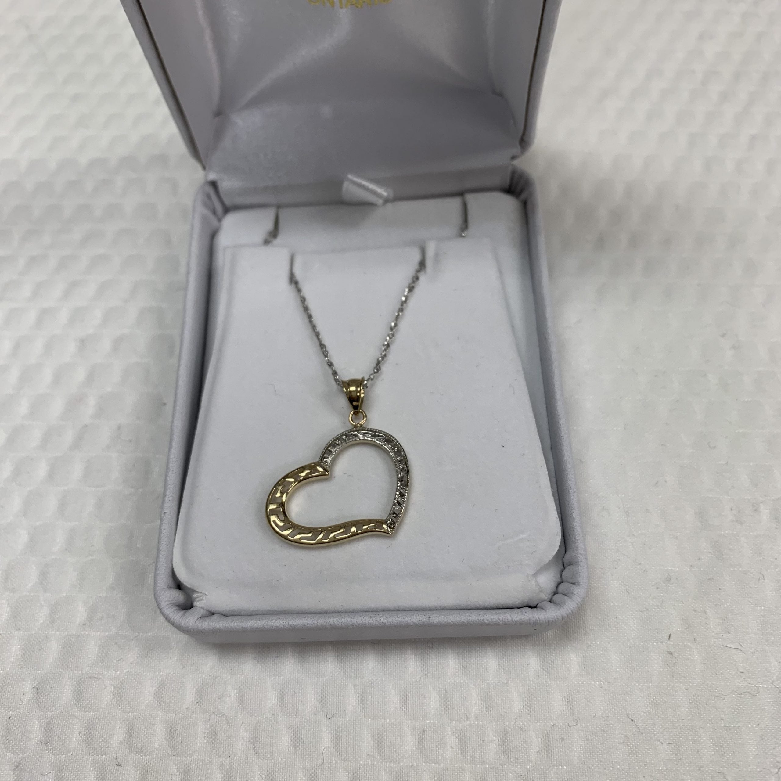 10kt Yellow & White Gold Heart Pendant