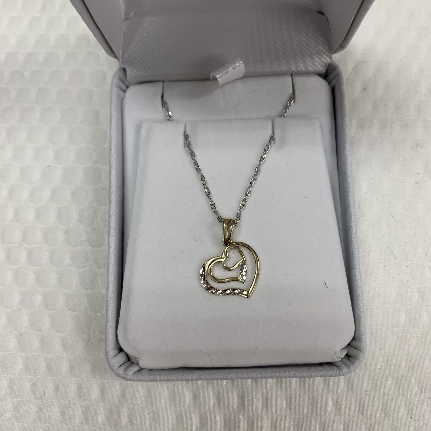10kt Yellow & White Gold Heart Pendant