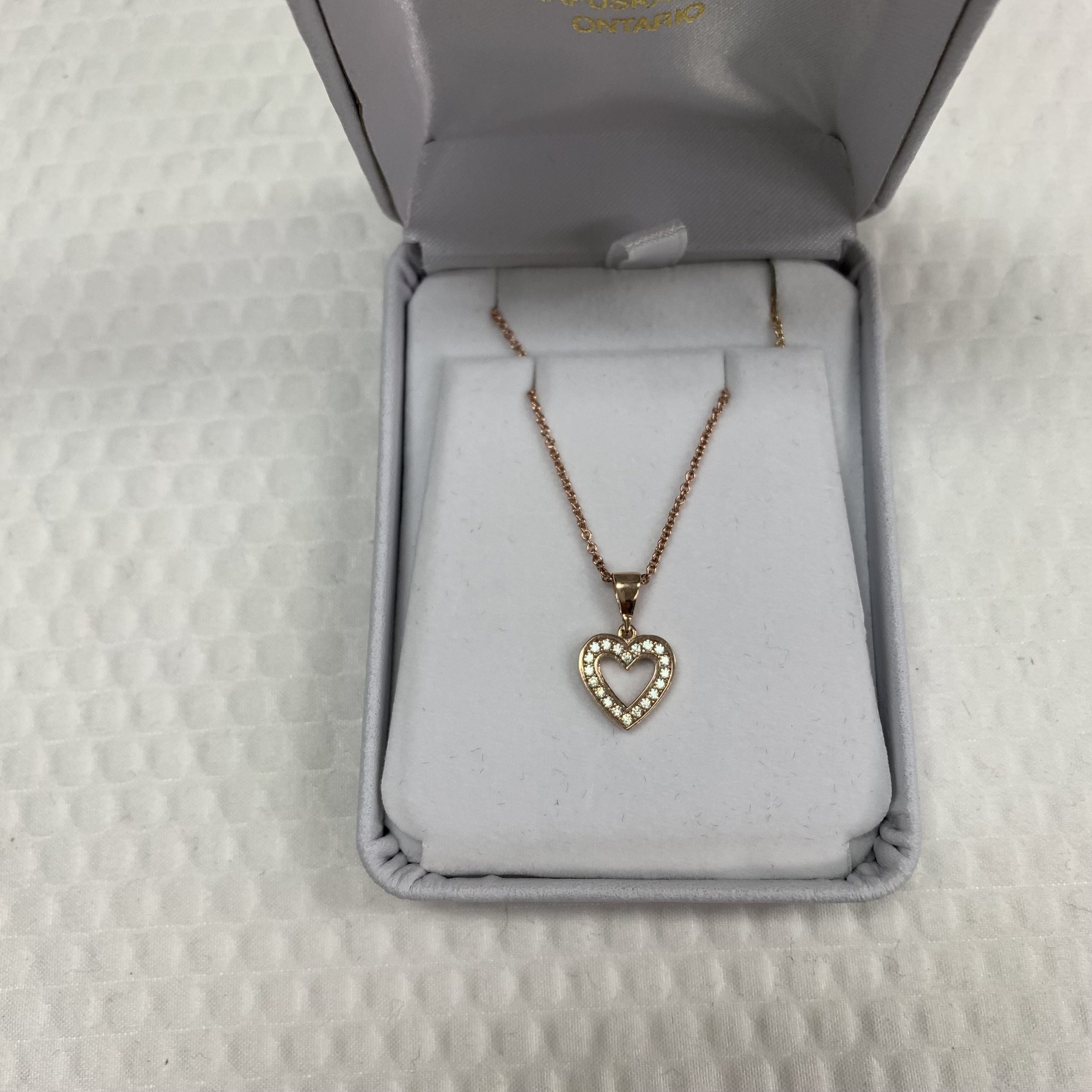 10kt Rose Gold Cubic Heart Pendant