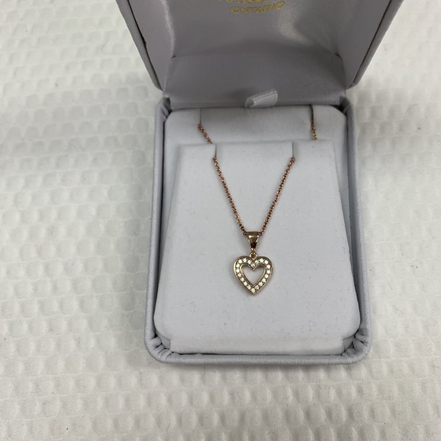10kt Rose Gold Cubic Heart Pendant