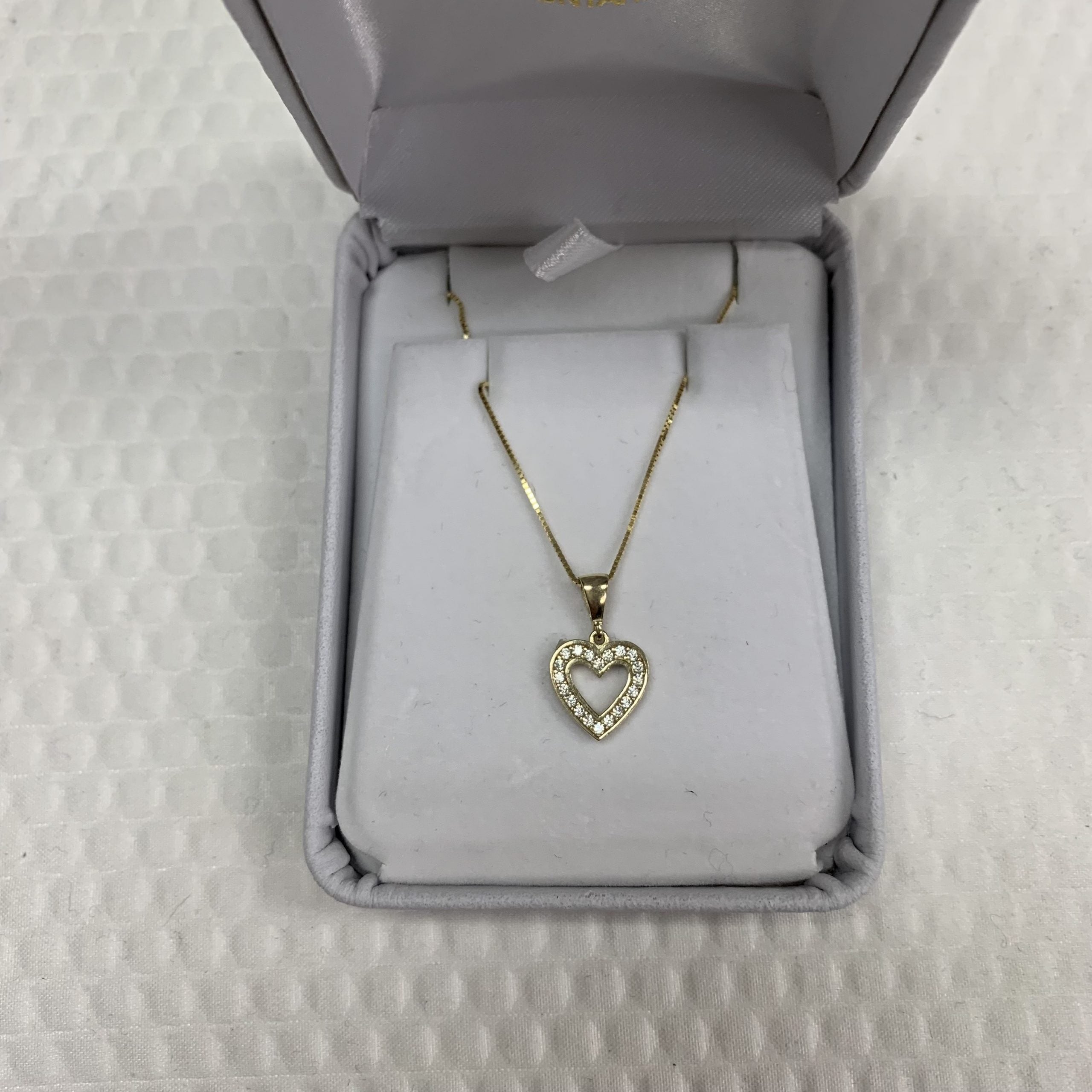 10kt Yellow Gold Cubic Heart Pendant