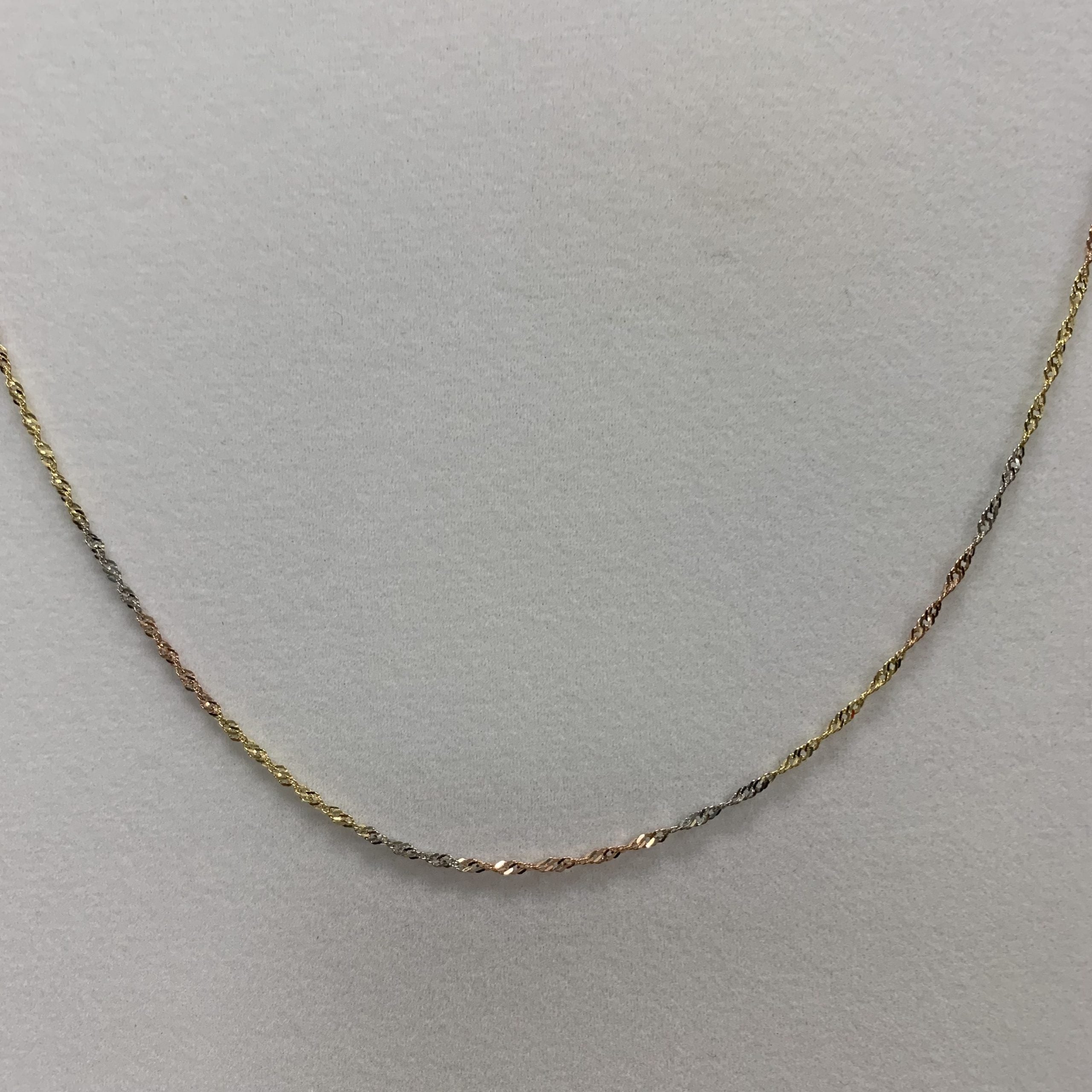 Tri-Colour 14" Singapore Chain