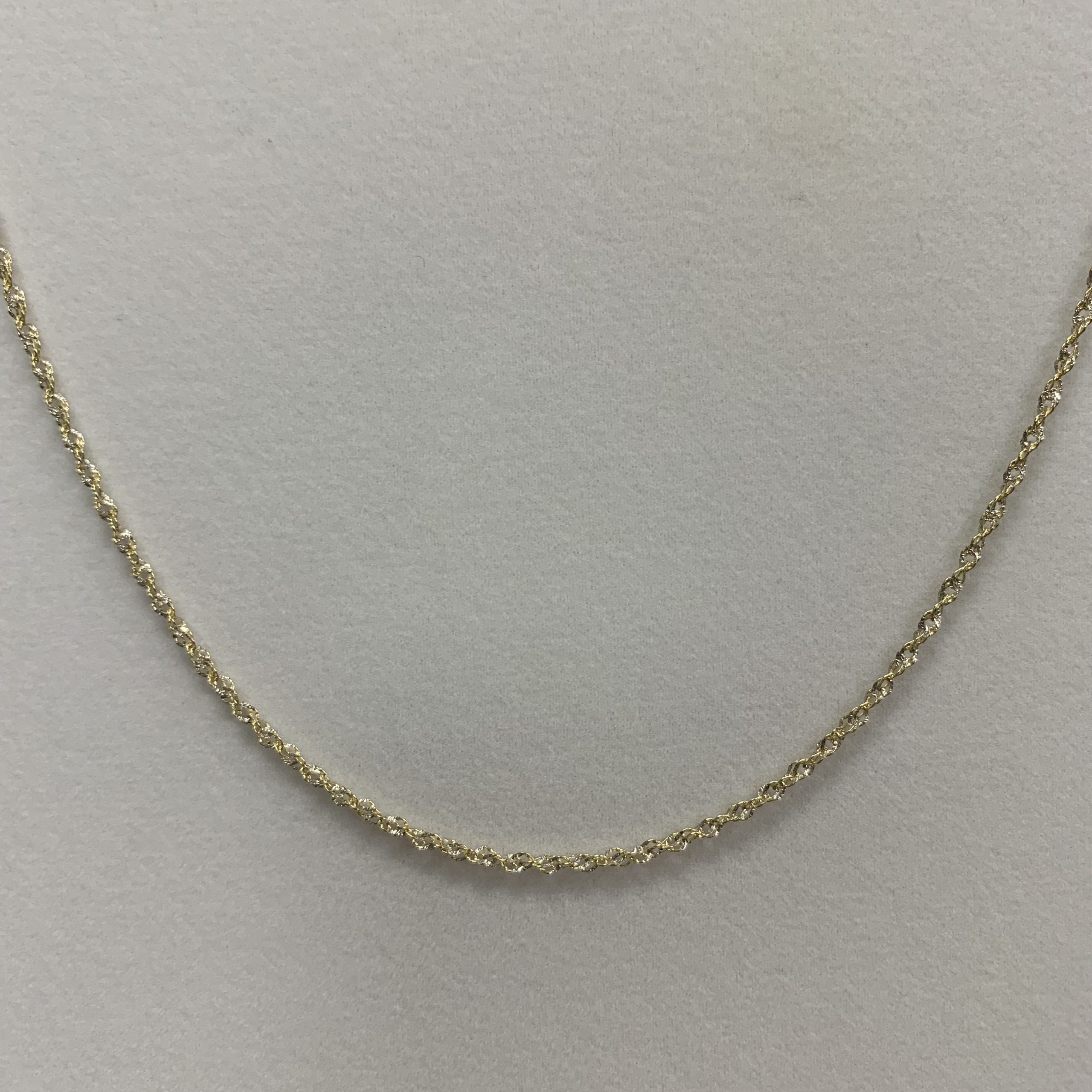 10kt Yellow & White Gold Singapore Chain 20"