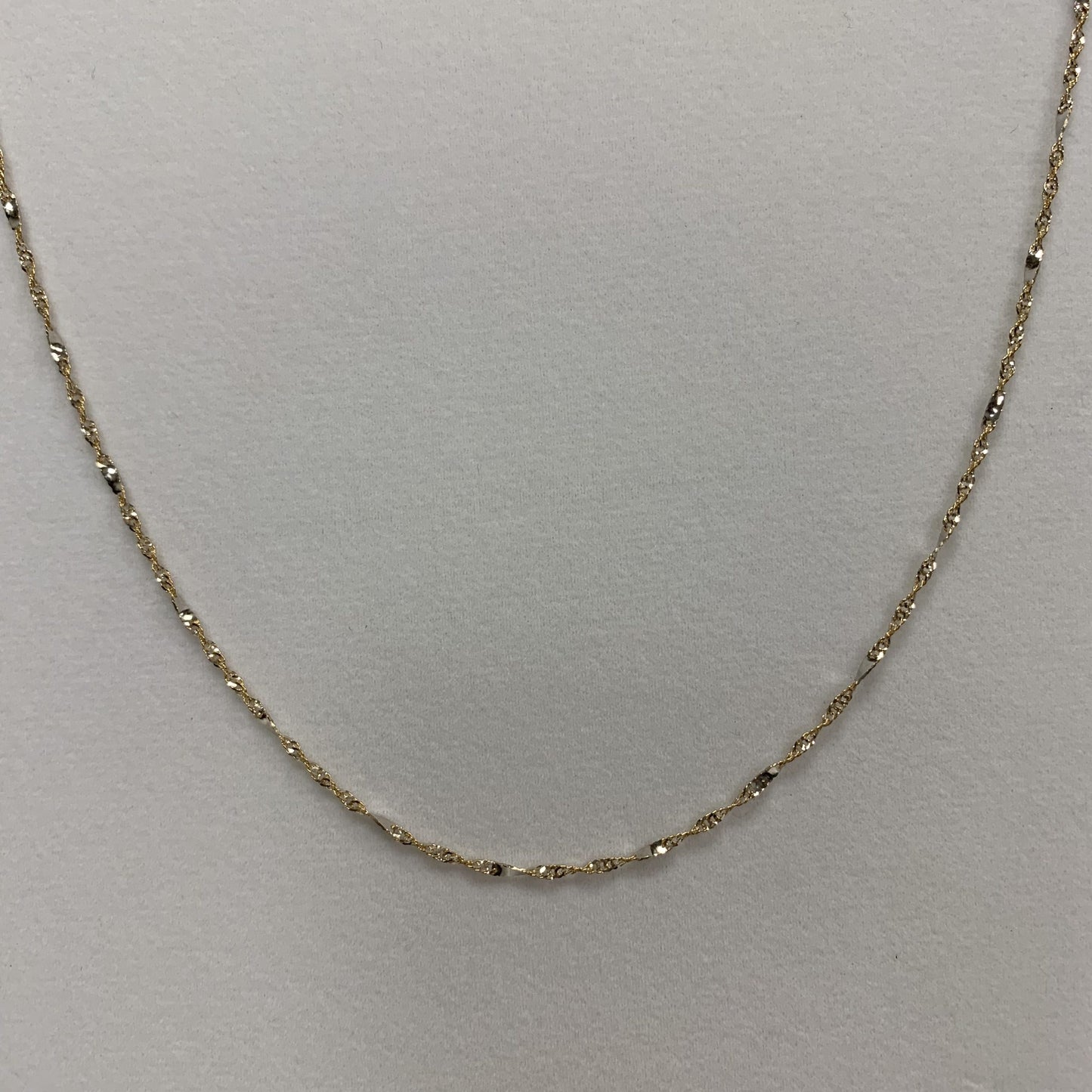 10kt Yellow Gold & White Mirror Gold Chain 20"