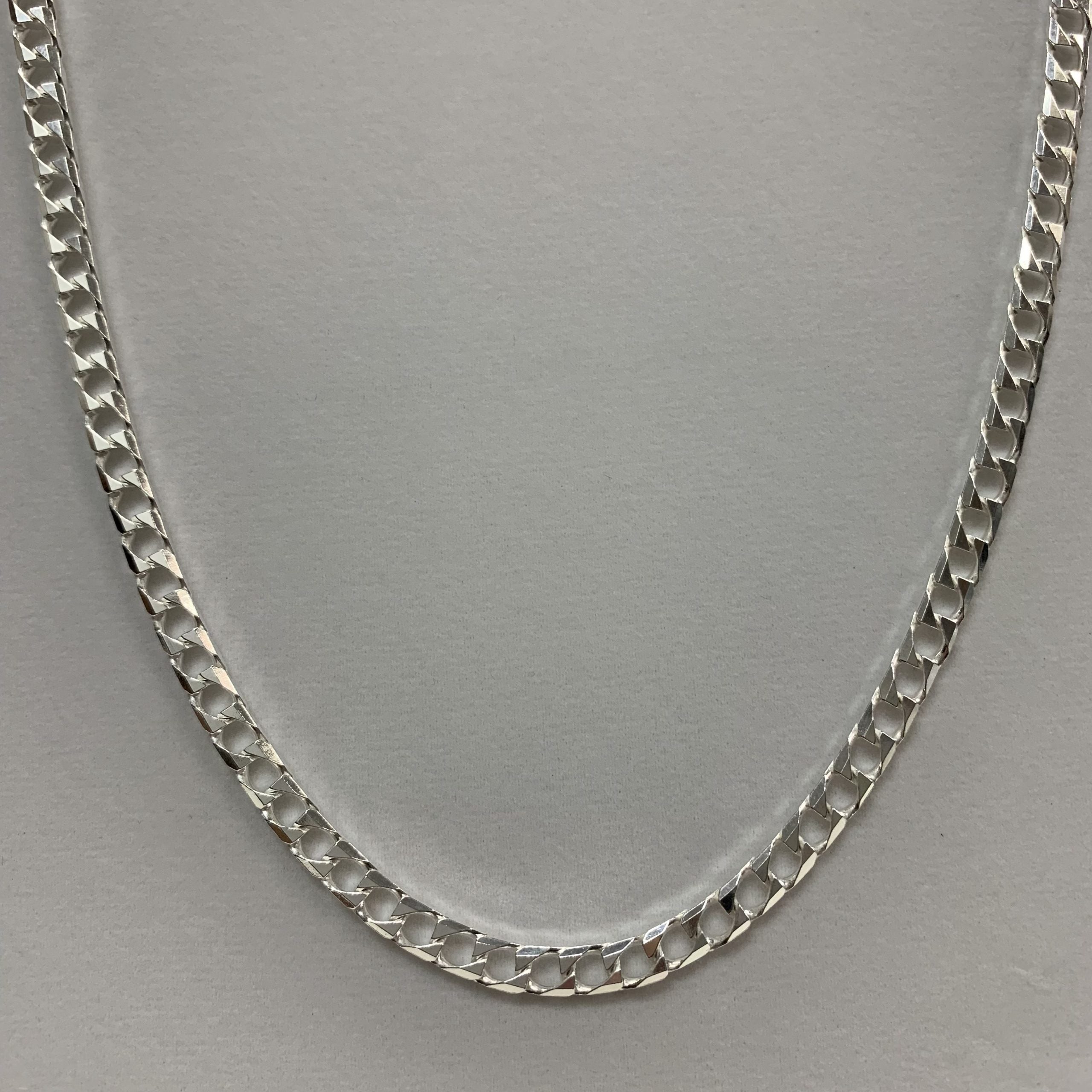Sterling Silver Medium Square Curb Chain 22"