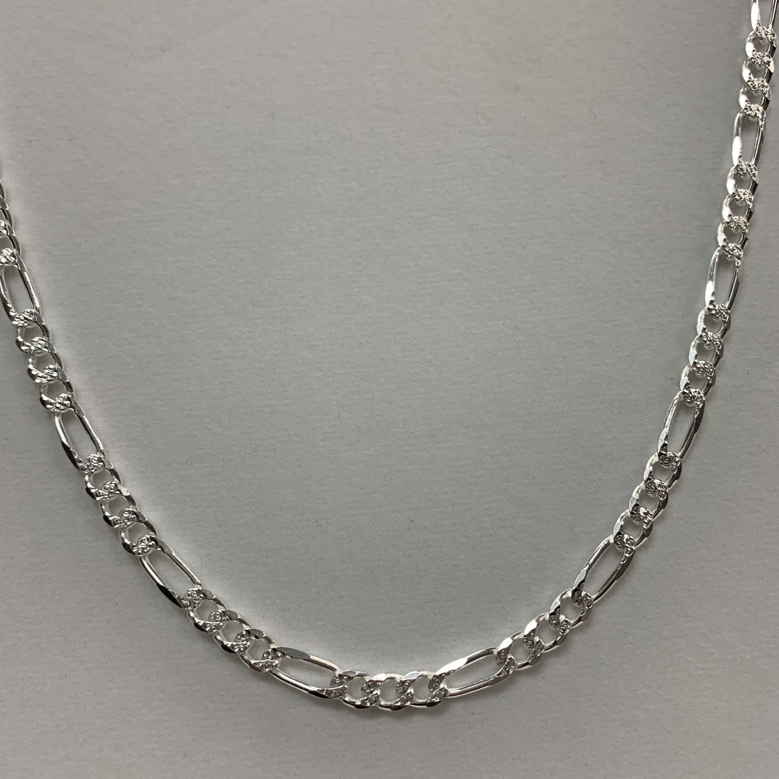 Sterling Silver Diamond Cut Figarro 20"