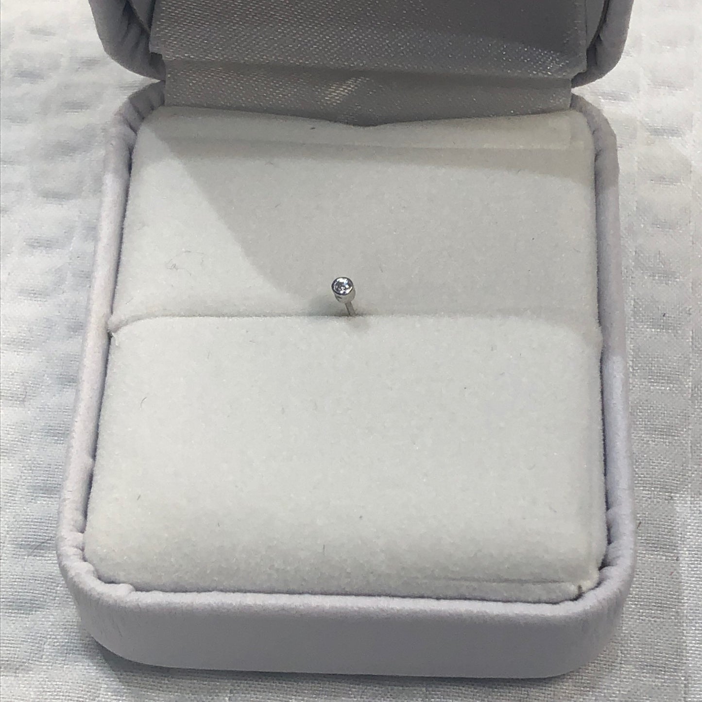 White Gold Bezel 14kt. Diamond Nose Stud