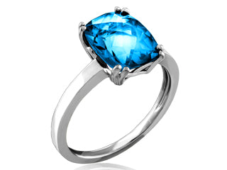 10kt White Gold Blue Topaz Ring