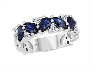 10kt white gold Sapphire & diamond ring