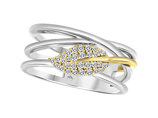 10kt yellow & white gold diamond ring .15cttw
