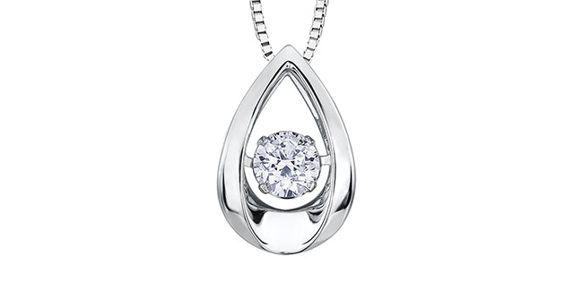 10kt white gold diamond pulse pendant