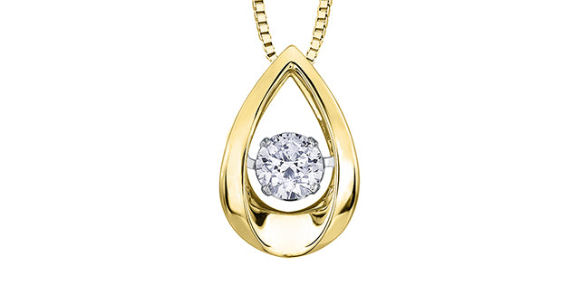 10kt yellow gold diamond pulse pendant