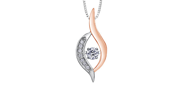 10kt white & rose gold canadian pulse pendant
