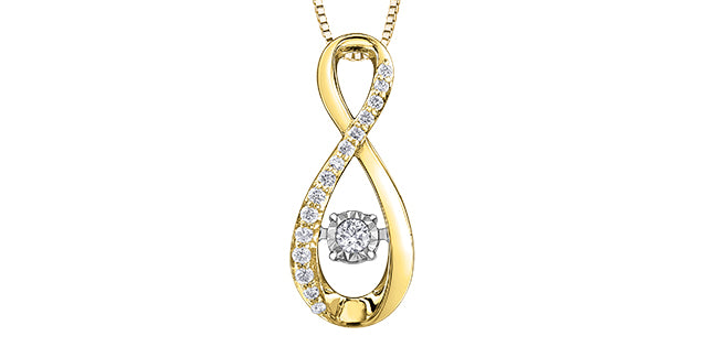 10kt yellow gold diamond pulse pendant