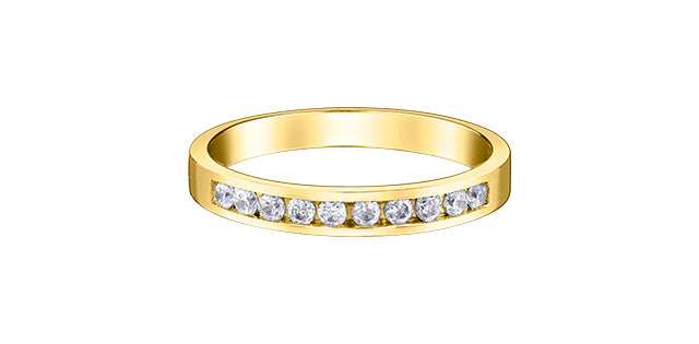 10kt yellow gold .10cttw diamond anniversary/wedding band