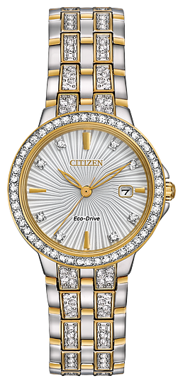 ladies crystal citizen eco-drive watch