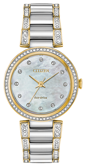 ladies citizen eco-drive watch with crystals