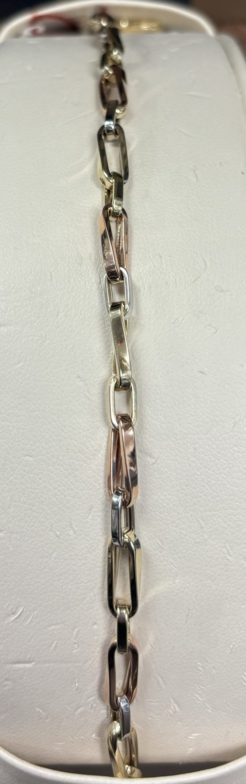 10kt tri-color bracelet (Matching chain available)