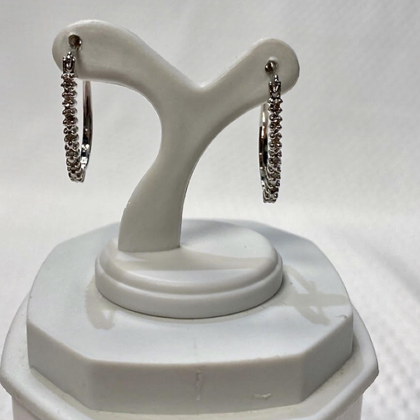 White Gold 10kt. Diamond Hoop Earrings