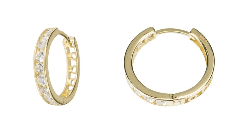 10kt Yellow Gold Cubic Huggies 17mm