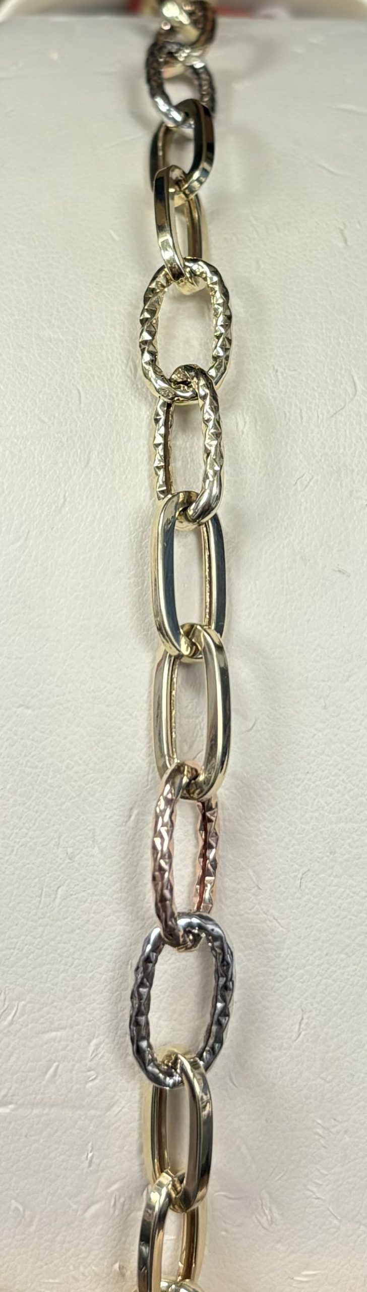 10kt tri-color bracelet (Matching chain available)