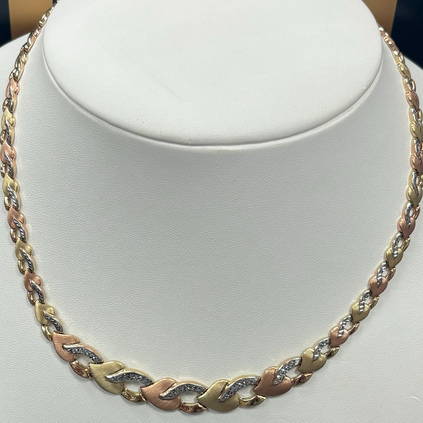 10kt 16" tri-color women's chain