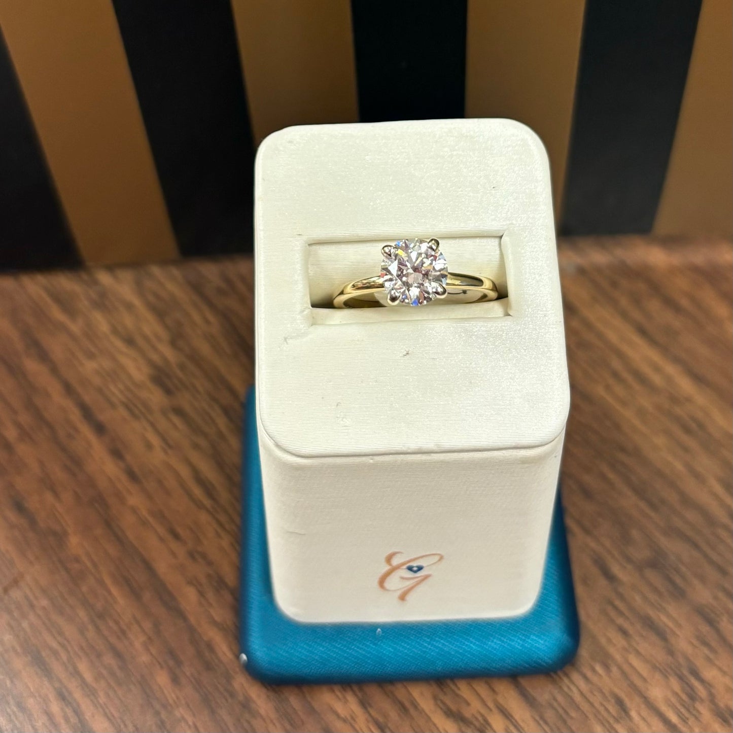 14kt yellow gold 1.50cttw lab grown diamond solitaire